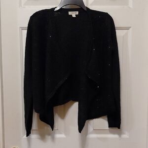 Cherokee Black Sparkle Open-Front Cardigan